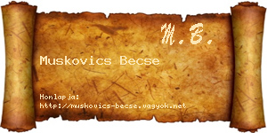 Muskovics Becse névjegykártya